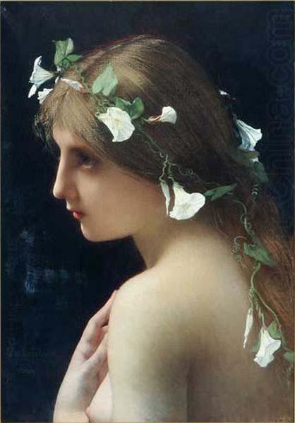 Jules Joseph Lefebvre Nymph with morning glory flowers china oil painting image